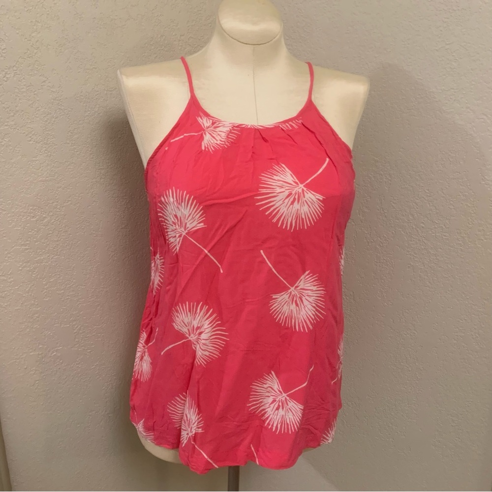 GAP Pink & White Relaxed Viscose Camisole Top Tropical Print Shirt Size Medium